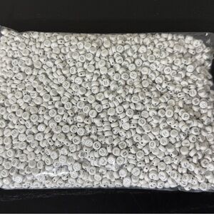 White Alphabet Beads
